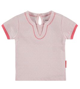 noppies T-Shirt geblümtes Kinder Sommer-Shirt mit Knopfverschluss im Nacken Rosa, Größe:62