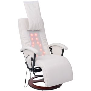 Masážní křeslo shiatsu bílé umělá kůže, 242509  HangarStore.cz