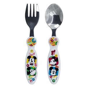 Kinder Besteck-Set Mickey Mouse | Micky Maus | 2-teilig Gabel, Löffel