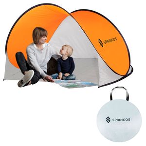 Wurfzelt Pop-up Zelt Automatikzelt Camping Strand Trekkingzelt UV - grau+orange