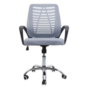 Bürostuhl HWC-L44, Schreibtischstuhl Computerstuhl, ergonomische Rückenlehne, Netzbezug Stoff/Textil  grau