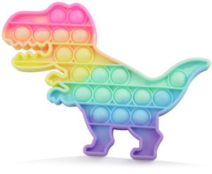 Push Pop It Bubble Anti-Stress Spielzeug, Fidget Toy für Kinder und Erwachsene, Dino Pastell