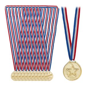 relaxdays Gold-Medaille für Kinder 12er Set