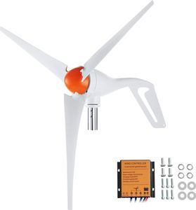 Turbina wiatrowa VEVOR 500 W 12 V 3-łopatowy generator wiatrowy z regulatorem MPPT, regulowanym kierunkiem wiatru i początkową prędkością wiatru 2,5 m/s, odpowiedni dla przyczep kempingowych, łodzi i gospodarstw domowych