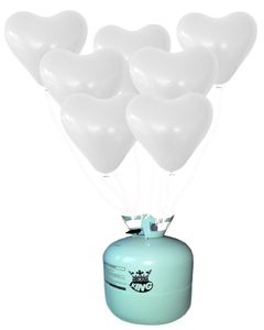 50 Herzballons inkl. Ballongas 420l Helium Hochzeit weiß