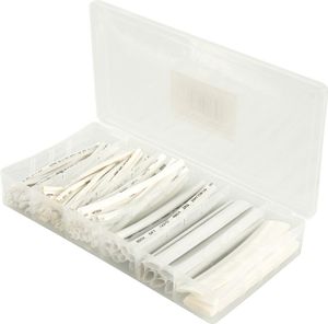 Schrumpfschlauch-Set McPower, 100-teilig in Sortimentsbox, weiß