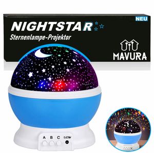 NIGHTSTAR projektor hviezdnej oblohy detské nočné svetlo pre deti, svetlo hviezd 360° otáčanie LED 8 farieb galaxie