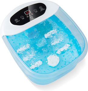 Fußmassagegeräte shiatsu, Fußsprudelbad mit Heizfunktion, Vibrations-Modus & Blasen-Funktion, Elektrische Fußbadewanne, Fußbad Massagegerät (Blau)