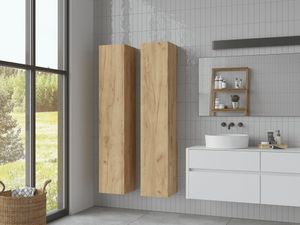 PLATAN ROOM Badezimmer Hängeschrank Badschrank 160 cm hoch Badhängeschrank mit Fronten in Matt und Push-to-Open Funktion