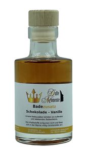 Badezusatz Schokolade - Vanille 100ml - hochwertiges Badeöl in attraktiver Glasflasche mit Korkmündung von Dufte Momente