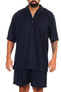 Herren Pyjama Short & Tshirt Schlaf-Anzug, Navy XL