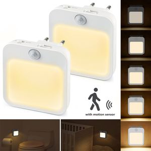 LED-Bewegungssensor-Nachtlichter LED-Nachtlicht mit automatischem Dämmerungssensor für Flur Schlafzimmer Kinderzimmer Küche Treppe,1Stück ,Warmweiß
