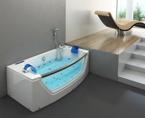 HOME DELUXE - Whirlpool Badewanne - ATLANTIC M - Maße: 175 x 85 x 60 cm - inkl. Heizung, Massagefunktion und kompl. Zubehör I Wanne für 2 Personen, Indoor Pool