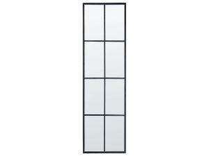 BELIANI Wandspiegel Schwarz Metall Rechteckig mit Schmalem Rahmen Fensteroptik Sprossenfenster Modern Wohnzimmer Schlafzimmer Flur Esszimmer Wanddeko