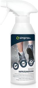 simprax® Schuh Imprägnierung "Spray On" für Outdoor- und Wander-Schuhe aus Stoff, Membran und Mischgewebe - GoreTex, Sneaker -vegan - 250ml