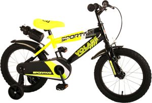 Dětské kolo Sportivo - chlapecké - 16 palců - neonově žluté černé - 95% smontované