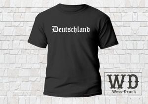 Wessdruck Deutschland T-Shirt Schwarz Weiß XL