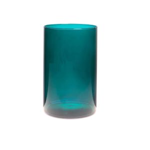Dekoglas, Vase LEVI ESSENTIALS Zylinder H. 25cm D. 18cm petrol blau Glas Hakbijl