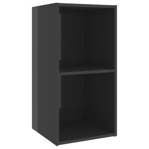vidaXL TV-Schränke 2 Stk. Hochglanz-Grau 72x35x36,5 cm Holzwerkstoff