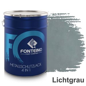 Metallschutzlack 3in1 Metallfarbe Grundierung Rostschutzfarbe Decklack – Lichtgrau 2,5L