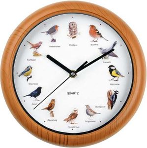 Nástěnné hodiny EASYmaxx s 12 zpívajícími ptáky s realistickými ptačími motivy Automatické vypnutí mezi 9. a 5. hodinou Vzhled dřevěného rámu Baterie Nástěnné hodiny EASYmaxx s 12 zpívajícími ptáky s realistickými ptačími motivy Automatické vypnutí mezi 9. a 5. hodinou Vzhled dřevěného rámu Baterie