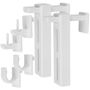 1er Pack Klemmträger Set Universal (Weiß) zur Befestigung von Gardinenstangen, Gardinen, Vorhängen / inkl. Montageanleitung