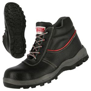 NITRAS Step MID MF S3-Arbeitsstiefel - Sicherheitsstiefel mit Stahlkappe Schwarz / Grau / Schwarz 46