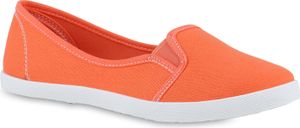 VAN HILL trampki damskie baleriny materiałowe buty płaskie slip-on 71072, kolor: koralowy, rozmiar: 41