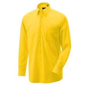 Oberhemd, langarm, regular, Kentkragen, gelb, Größe 41/42  : gelb : 60% Baumwolle 40% Polyester 120 g/m² : 42
