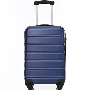 Fortuna Lai pevný skořepinový kufr na kolečkách cestovní kufr ardschale palubní kufr příruční zavazadlo s TSA zámkem a 4 kolečky (tmavě modrý, příruční kufr)