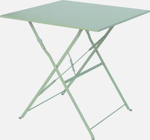 sweeek - Klappbarer Bistro-Gartentisch aus Metall, 2 Personen - Graugrün