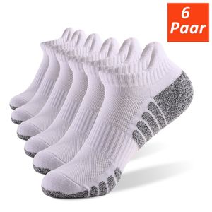 Freetoo Sneakersocken, 6 Paar Sneaker Socken, 39-42 43-47 Damen Herren Sportsocken Gepolsterte (6-Paar), Atmungsaktiv Baumwolle Socken mit Frotteesohle, Antirutsch kurze Socken