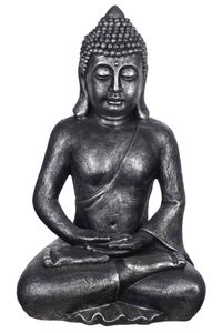 Buddha B4001 Antiksilber Figur XXL 64cm Statue groß Büste Gartendekoration edel