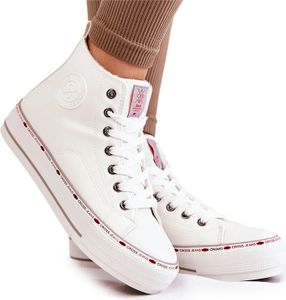 Damskie Wysokie Ocieplane Trampki Cross Jeans KK2R4044C Białe 38