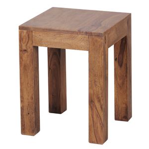 FineBuy Beistelltisch Massiv-Holz 35 x 35 cm Wohnzimmer-Tisch Design braun Landhaus-Stil Couchtisch Farbe wählbar