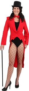 Damen Kostüm Frack Jacke Blazer rot Karneval Fasching Gr. 34/36