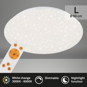 LED Deckenleuchte Sternendekor dimmbar CCT 48 W Ø: 49.5cm Briloner Leuchten