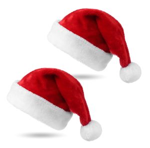 Weihnachtswunder® 2er Samt Weihnachtsmütze Nikolausmütze Mütze Weihnachten Nikolaus rot für Erwachsene & Kinder - Weihnachtsfeier Weihnachtsmarkt