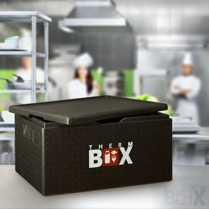 THERM BOX Styroporbox B80 80-Liter - für E3 Kiste Thermobox Kühlbox Innen: 62,5x42,5x32cm Wiederverwendbar