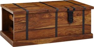 Couchtisch Massivholz Handgefertigt mit Weinregal 100x60x40 cm Wohnzimmertisch
