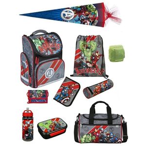 Jungen Schulranzen 1. Klasse AVENGERS Schulranzen 10-teiliges Set mit Sporttasche und Schultüte