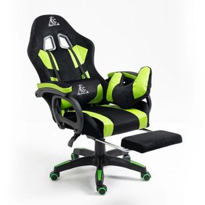 Gaming Stuhl mit Kopfstütze, Fußstütze Racing Bürostuhl Drehstuhl Sportsitz, Schreibtischstuhl Gaming-Stuhl, bis zu 120kg