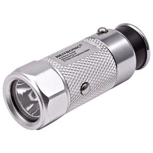 Heitronic LED Auto Taschenlampe Silber 0,5W Tageslichtweiß 7500K für 12V Zigarettenanzünder