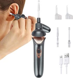 Elektrischer Ohrenreiniger für Erwachsene und Kinder, Schmerzloser Ohrenschmalz-Entferner, Absaugung, Ohrenreiniger, Ohrenschmalz-Entferner-Set (Schwarz)