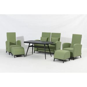 Outdoor Dining Lounge Set Oasis 100% wetterfest LIKA-TEX® olive (grün)
