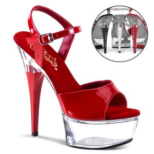 CAPTIVA-609 Damen Sandale von Pleaser, Rot  , EU 39, US 9