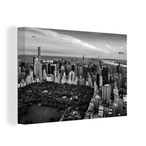 OneMillionCanvasses® - Leinwandbilder - 120x80 cm, New York - Central Park - USA - Schwarz - Weiß, Wandbilder Kunstdruck Wanddekoration - Wanddekorationen - Wohnzimmer