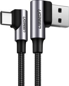 Ugreen kątowy kabel przewód USB - USB Typ C Quick Charge 3.0 QC3.0 3 A 1 m szary (US176 20856)