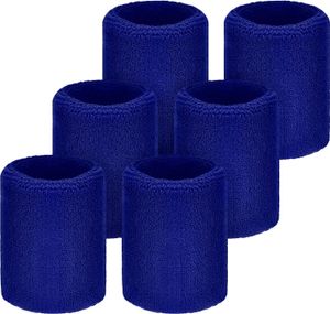 6 Packung Sport Wristbands Absorbierende Schweißbänder für Fußball Basketball, Leichtathletik,blau