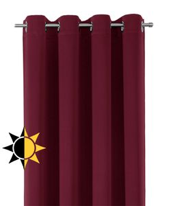 BEAUTEX Verdunkelungsgardine mit Ösen, Blackout Ösenschal, Vorhang, blickdicht & abdunkelnd  (Bordeaux 140x245 cm)
